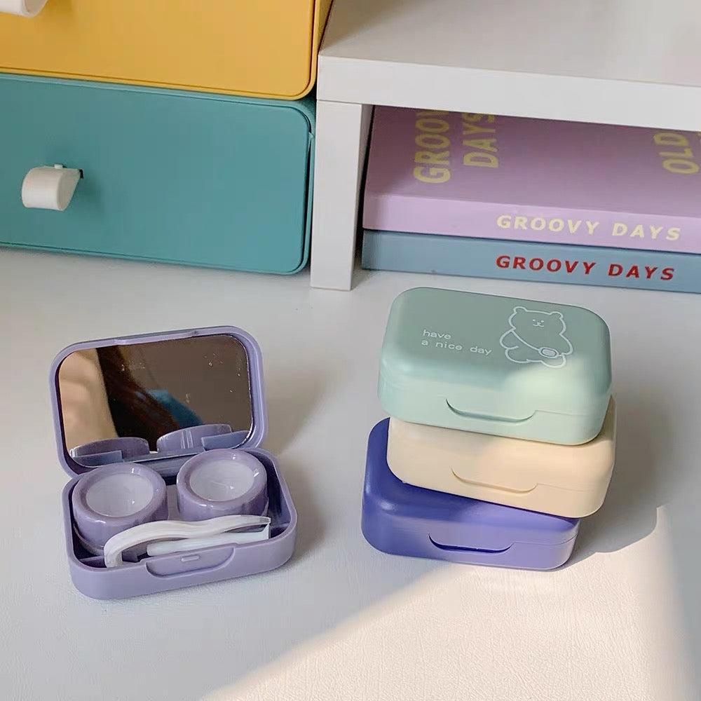 BEAR WITH BAG CONTACT LENS CASE