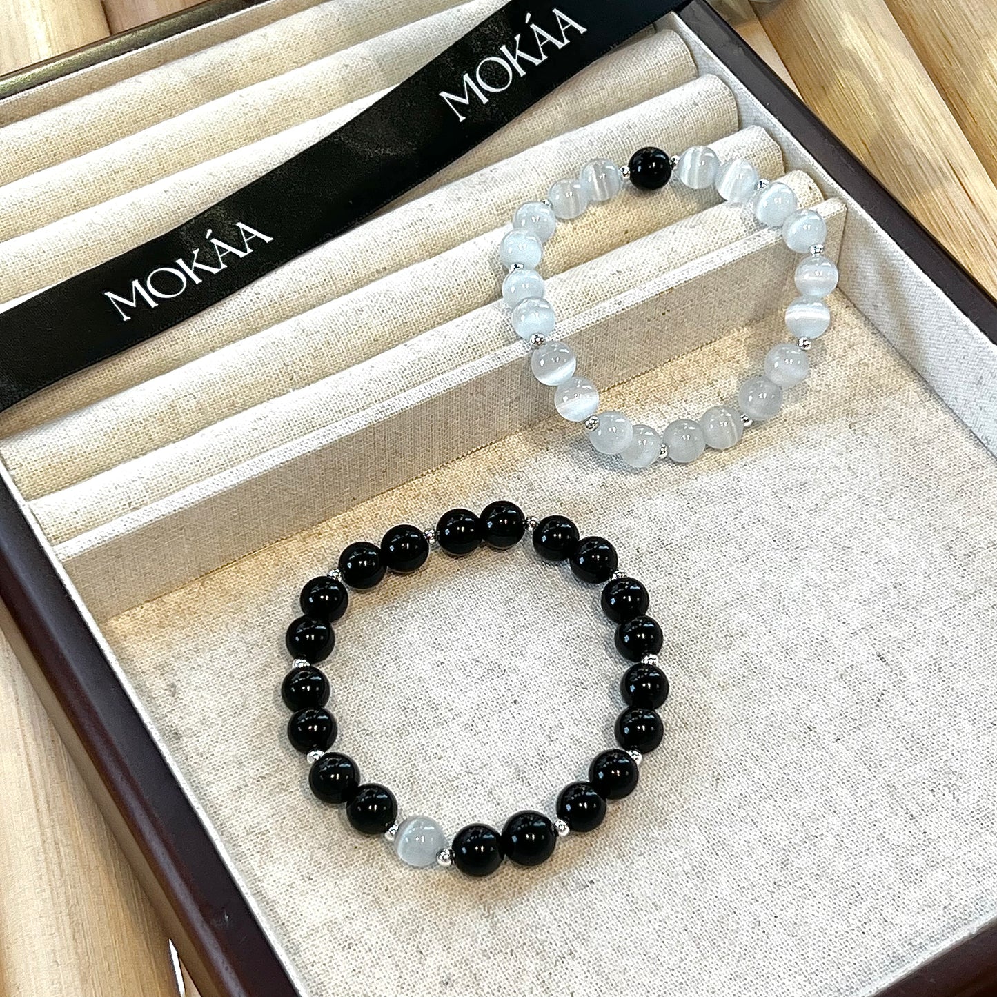 BLACK OBSIDIAN & CAT’S EYE WHITE OBSIDIAN