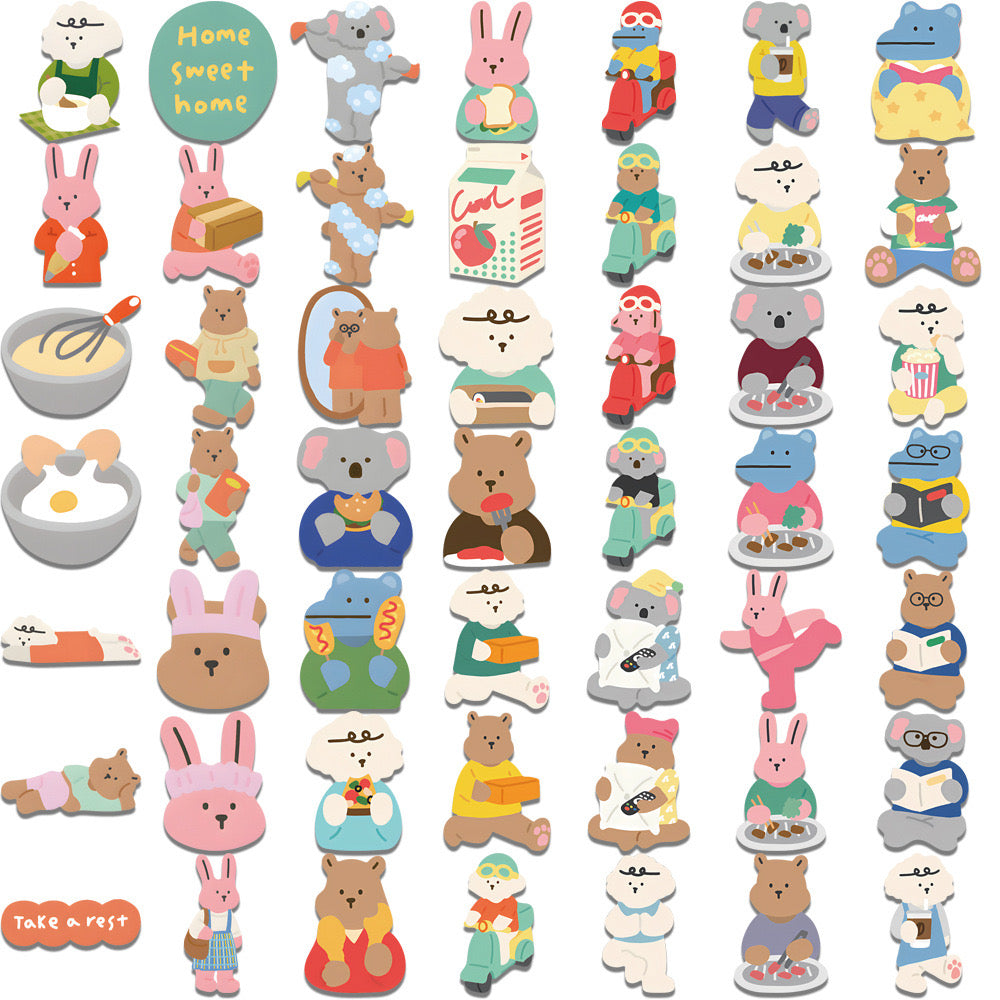 COLOURFUL ANIMAL ILLUSTRATION STICKERS
