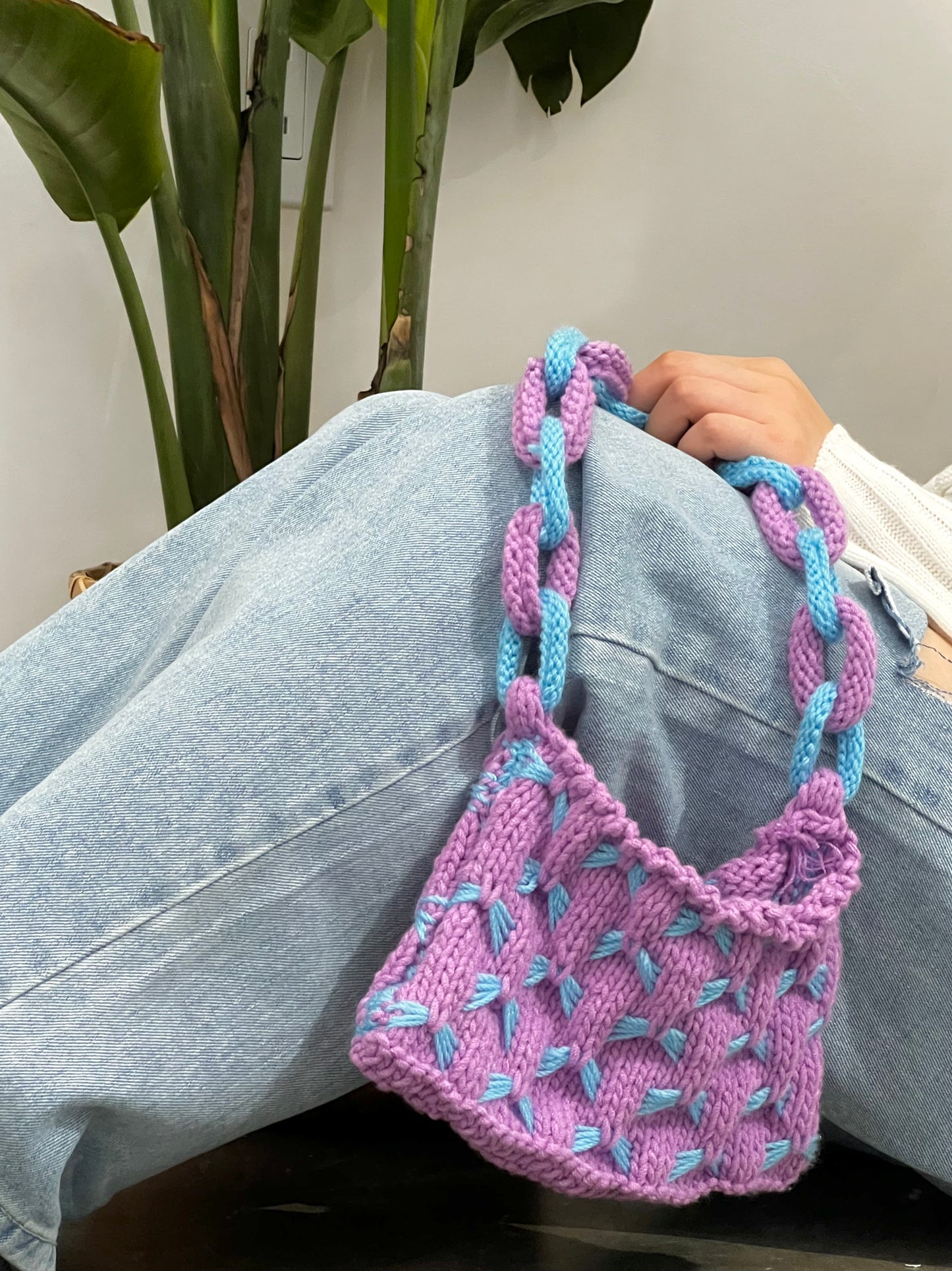 Mom’s purple and blue bag