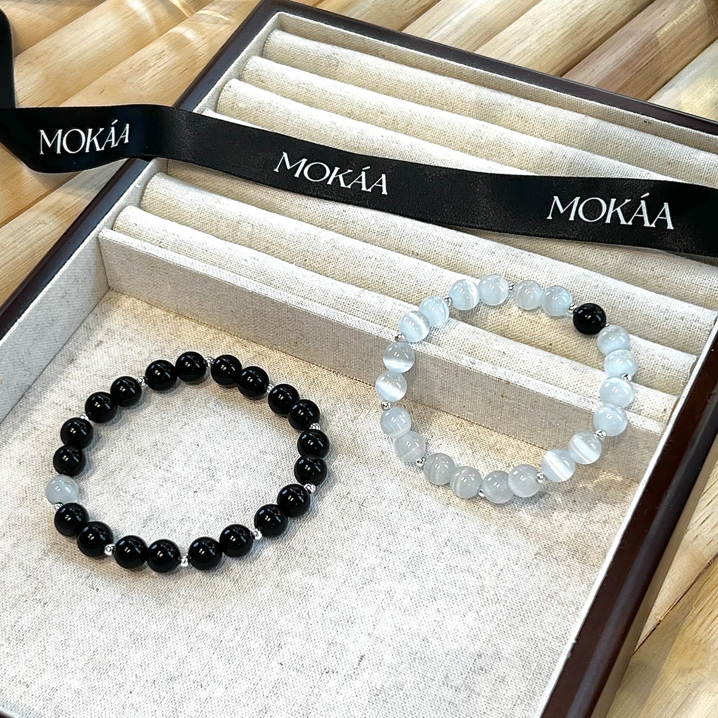 BLACK OBSIDIAN & CAT’S EYE WHITE OBSIDIAN