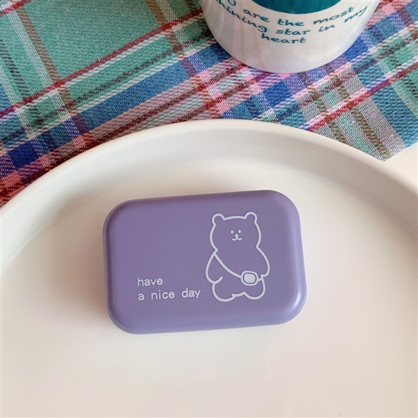BEAR WITH BAG CONTACT LENS CASE