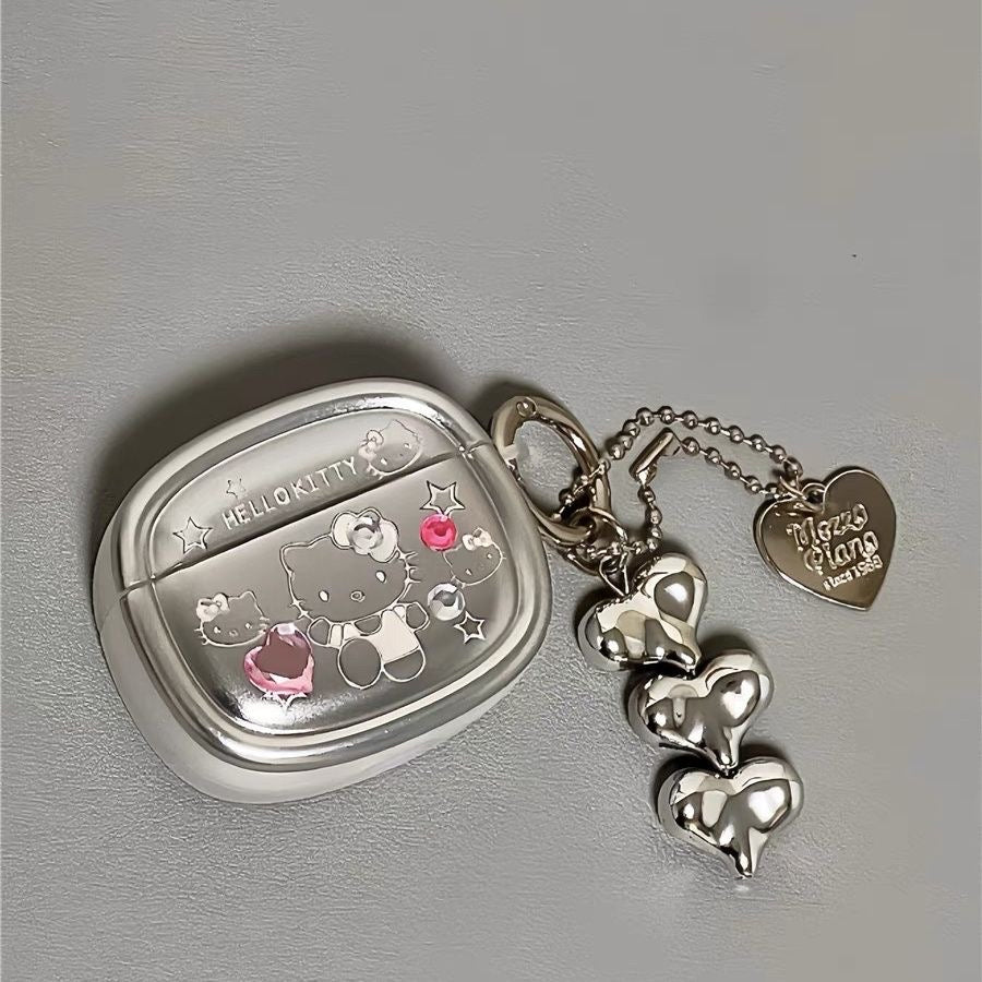 SILVER HELLO KITTY AIRPOD CASE