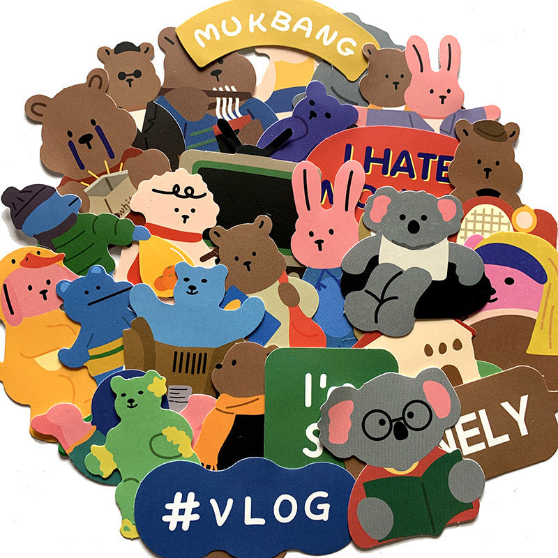 COLOURFUL ANIMAL ILLUSTRATION STICKERS