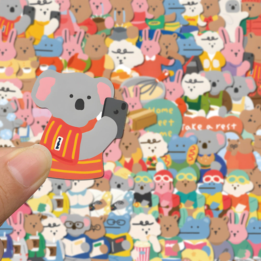 COLOURFUL ANIMAL ILLUSTRATION STICKERS