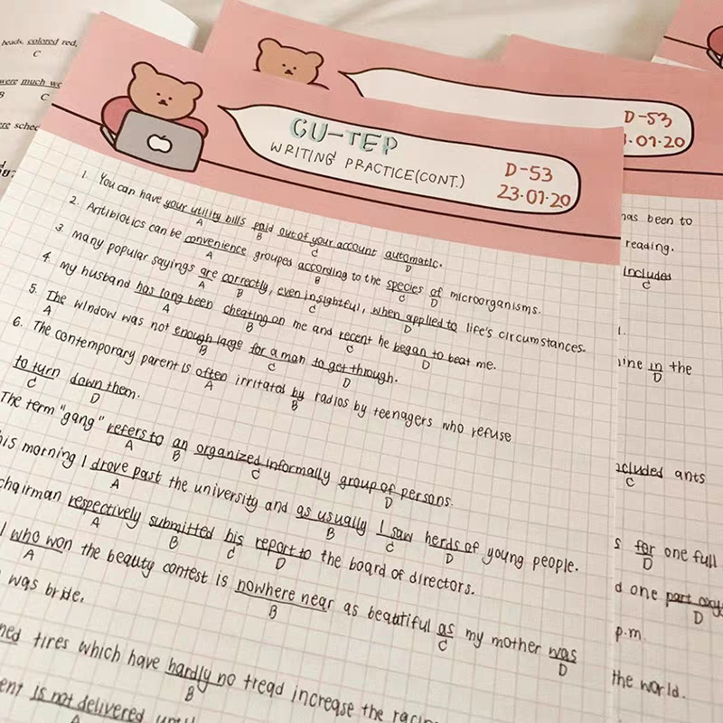 BUNNY AND BEAR WRITING PAD