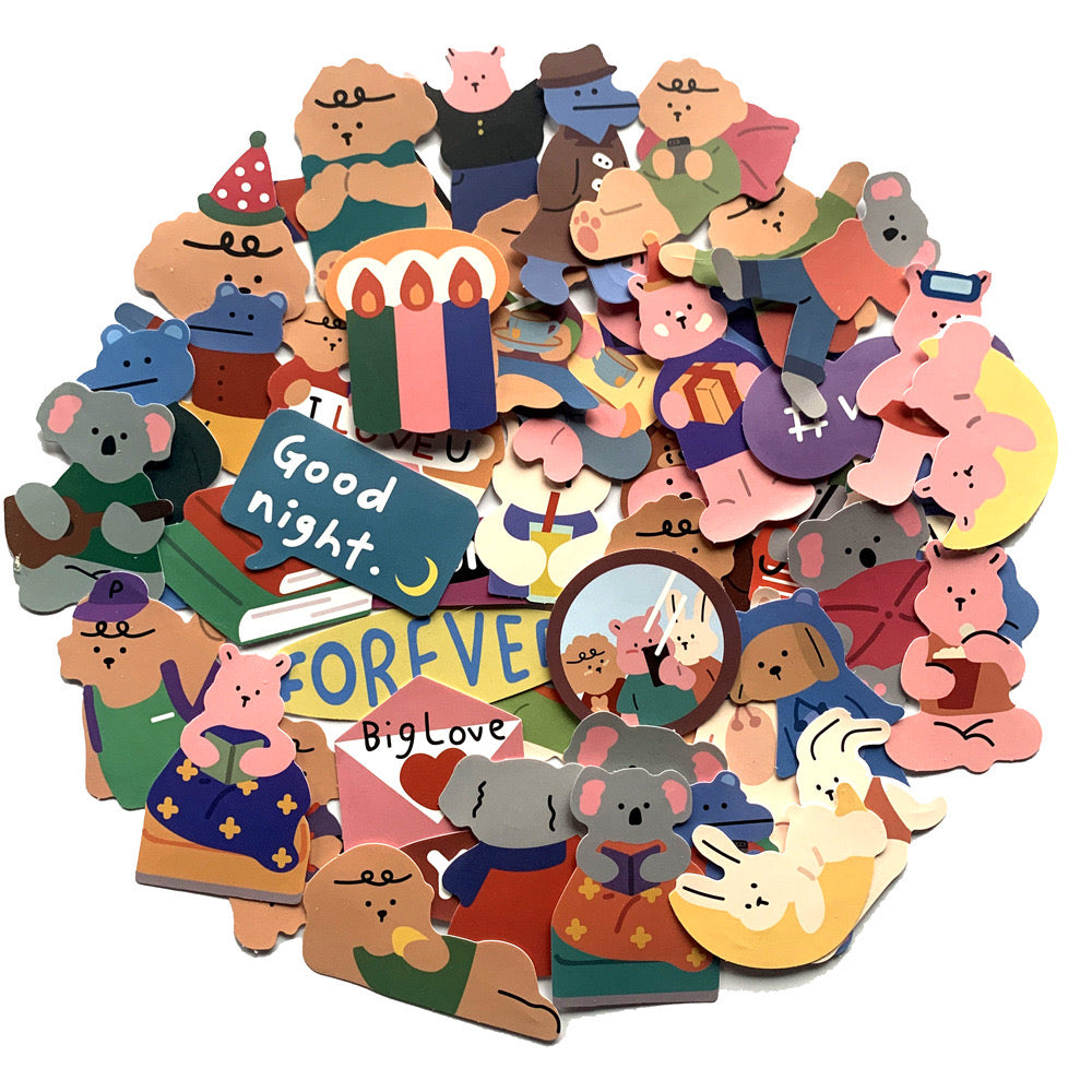 COLOURFUL ANIMAL ILLUSTRATION STICKERS