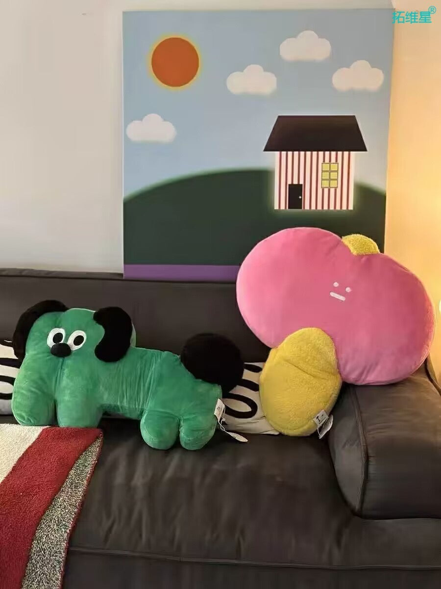 GREEN DOG PLUSH TOY/ PLUSH PILLOW