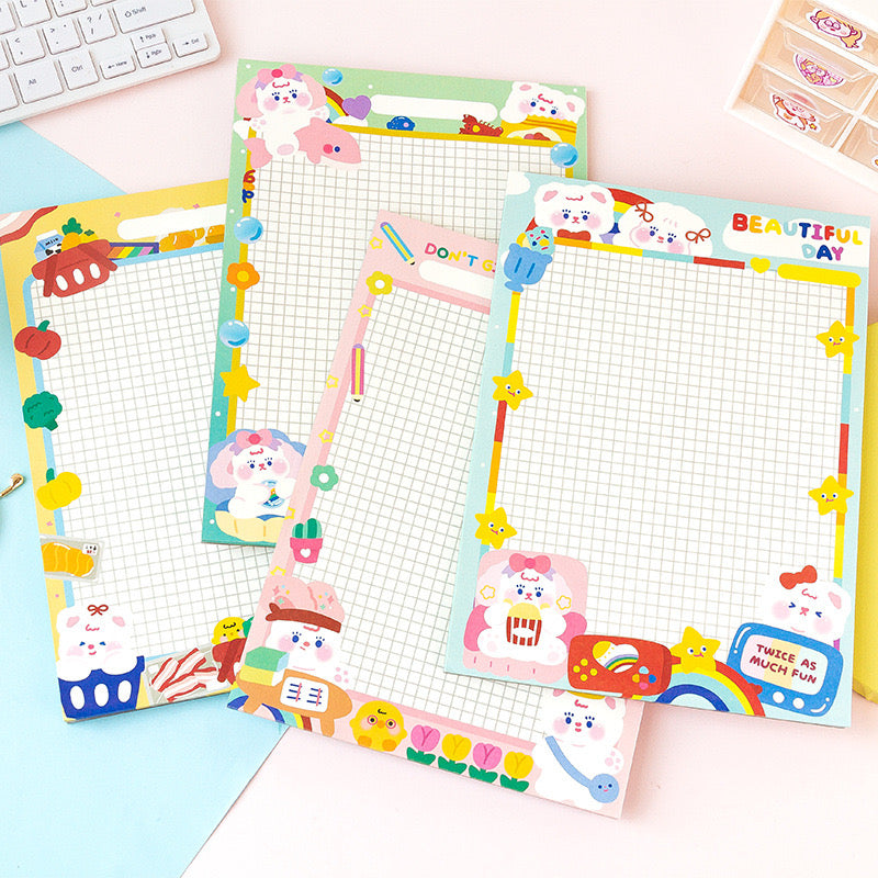 CUTE PUPPY WRITING PAD WITH HARDBOARD ON THE BACK