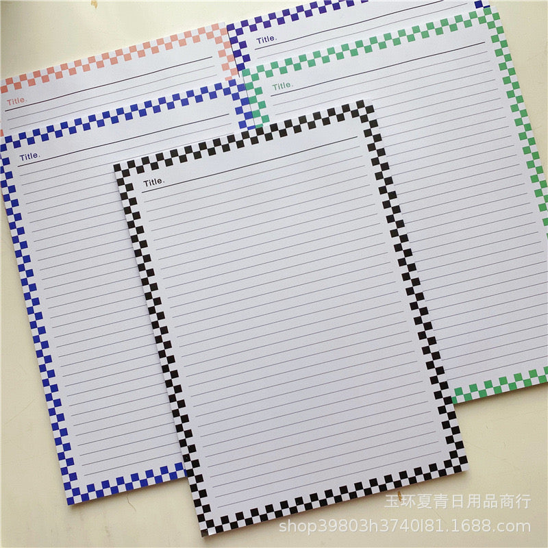 CHECK PATTERN WRITING PAD