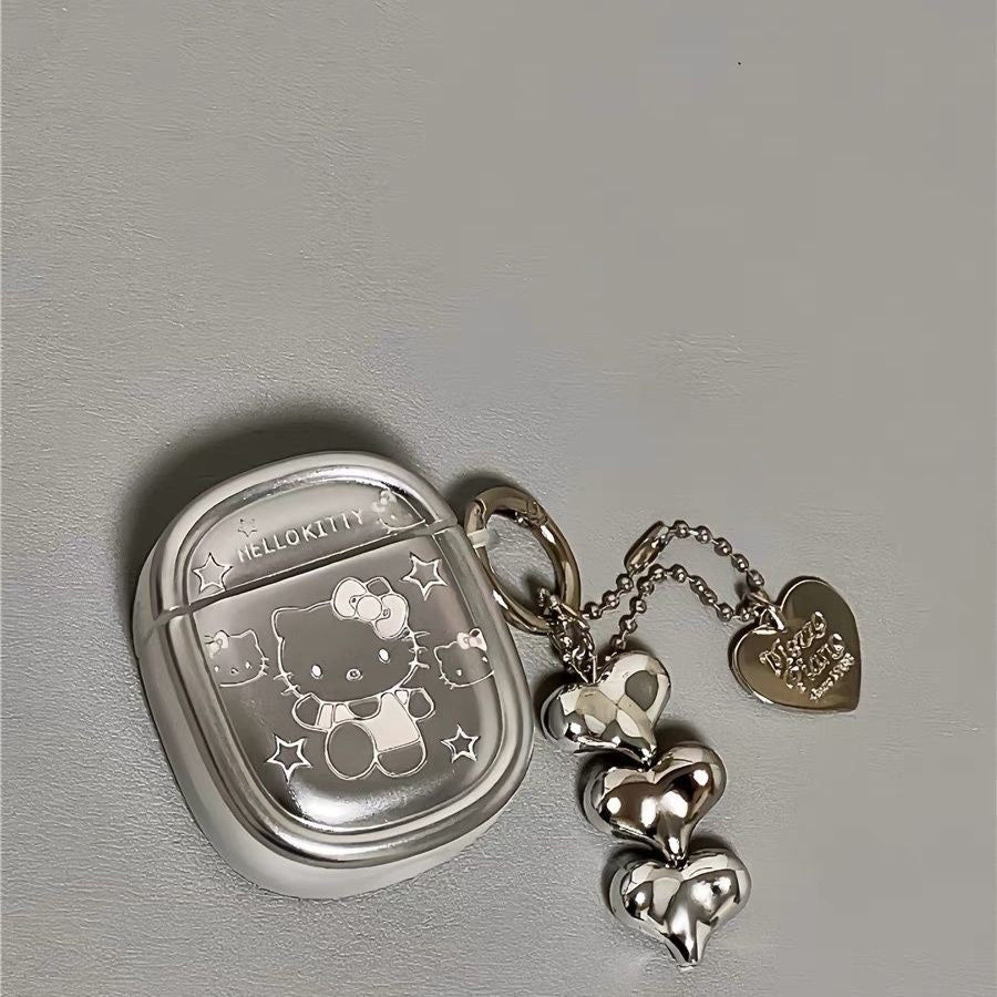 SILVER HELLO KITTY AIRPOD CASE