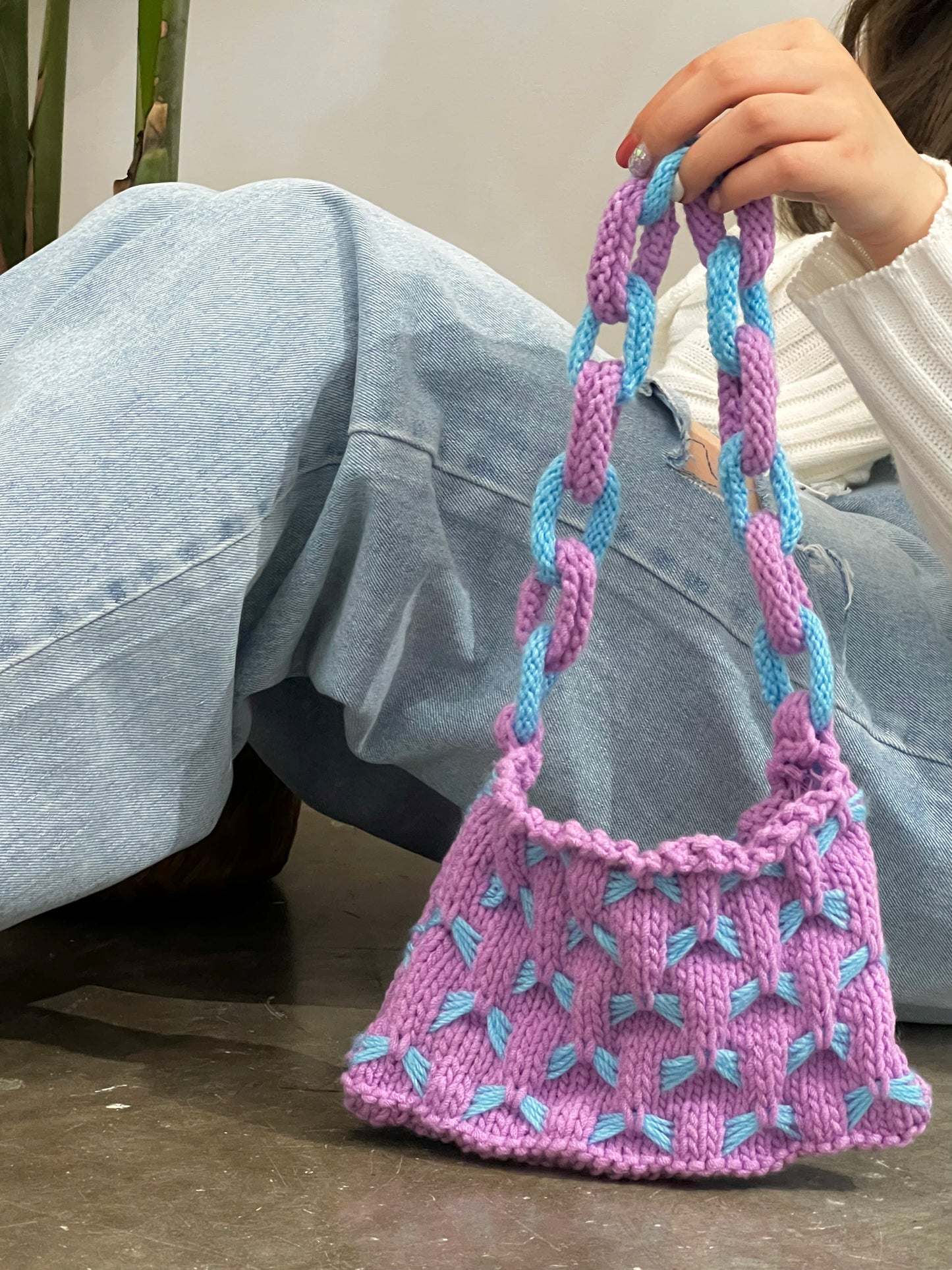 Mom’s purple and blue bag