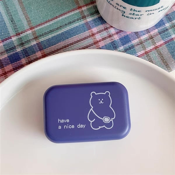 BEAR WITH BAG CONTACT LENS CASE