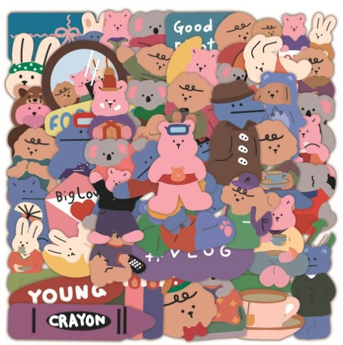 COLOURFUL ANIMAL ILLUSTRATION STICKERS