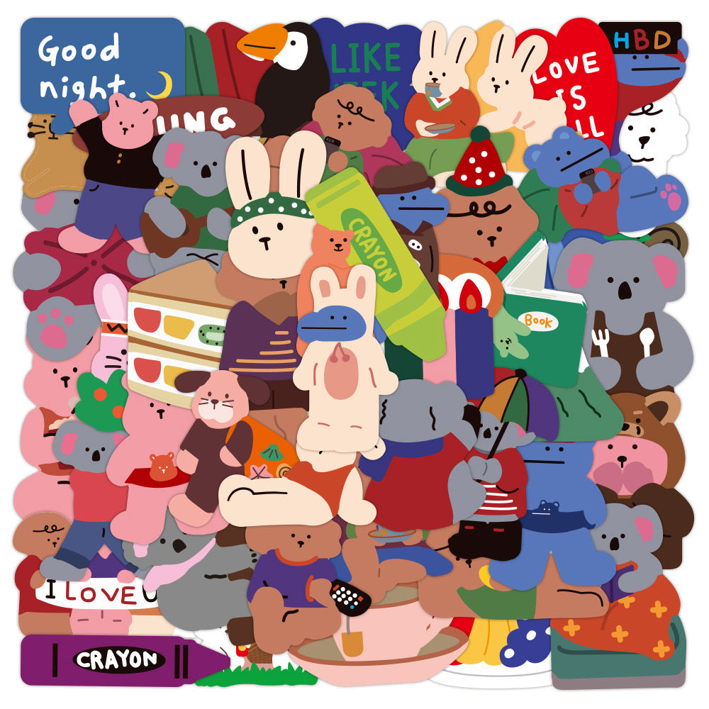 COLOURFUL ANIMAL ILLUSTRATION STICKERS