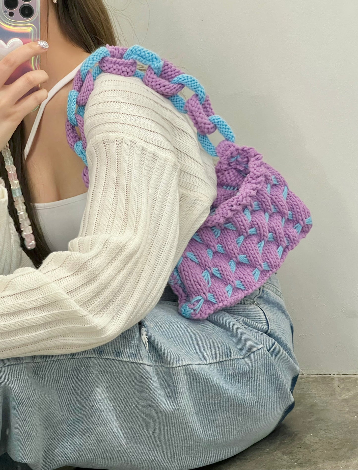 Mom’s purple and blue bag