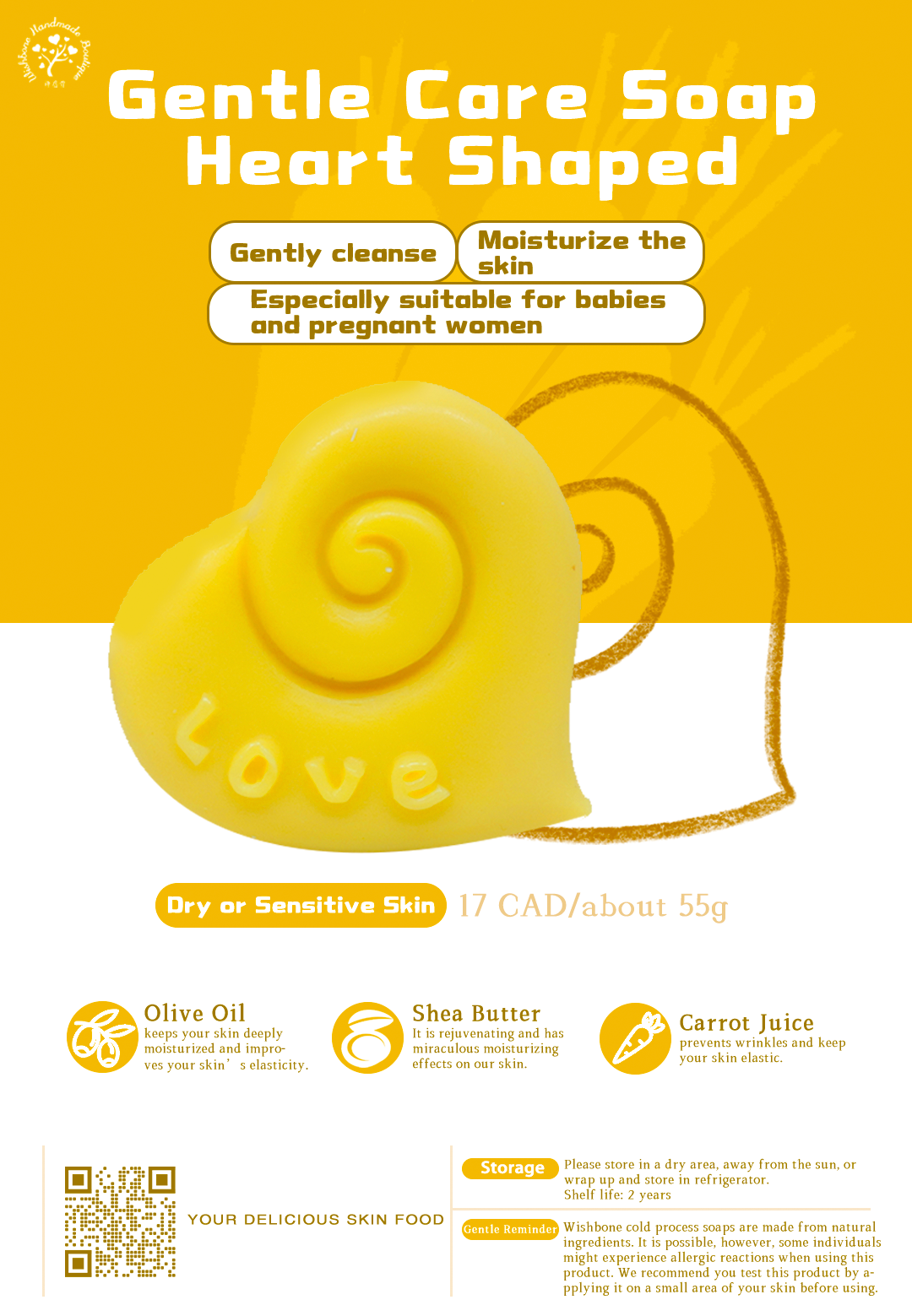 GENTLE CARE SOAP-HEARTSHAPE