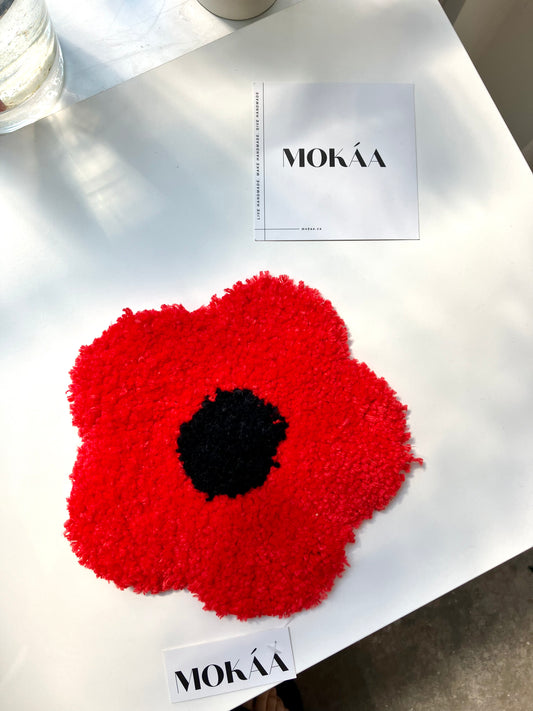 POPPY FLOWER TUFTED COASTER