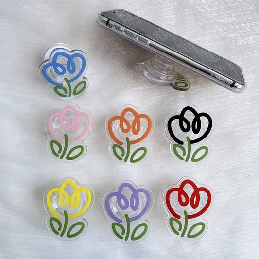 LINE DRAWING TULIP FOLDABLE PHONE HOLDER