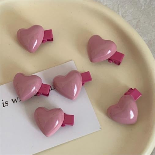 PINK HEART HAIR CLIP SET