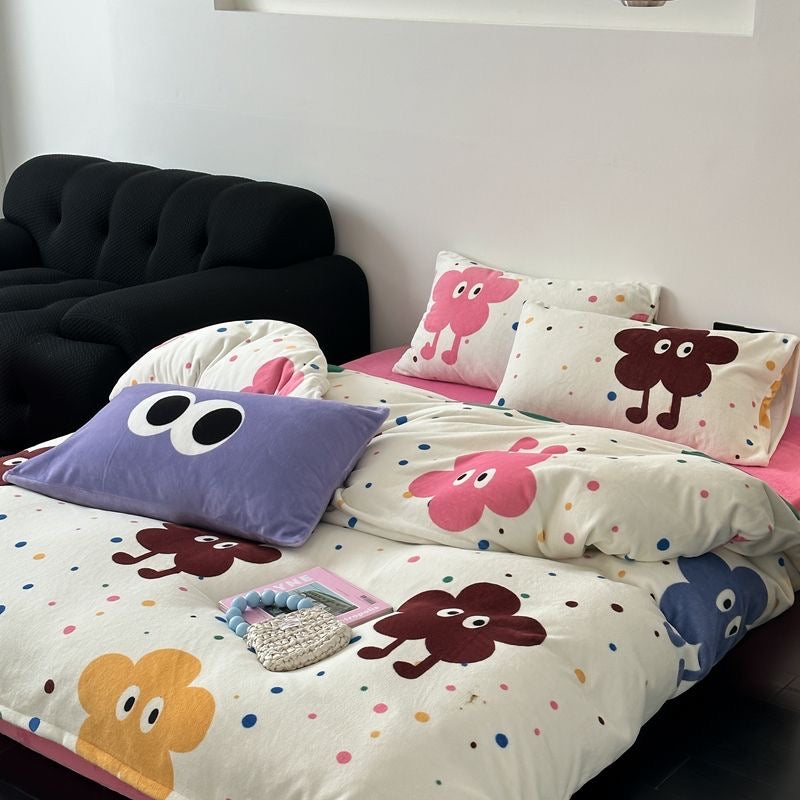 COLORFUL FLOWER MONSTER BEDDING SET