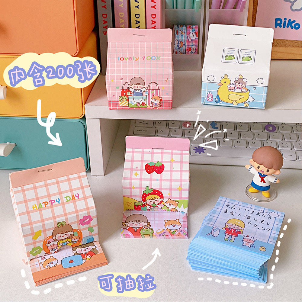 CUTE GIRL NOTEPAD BOX