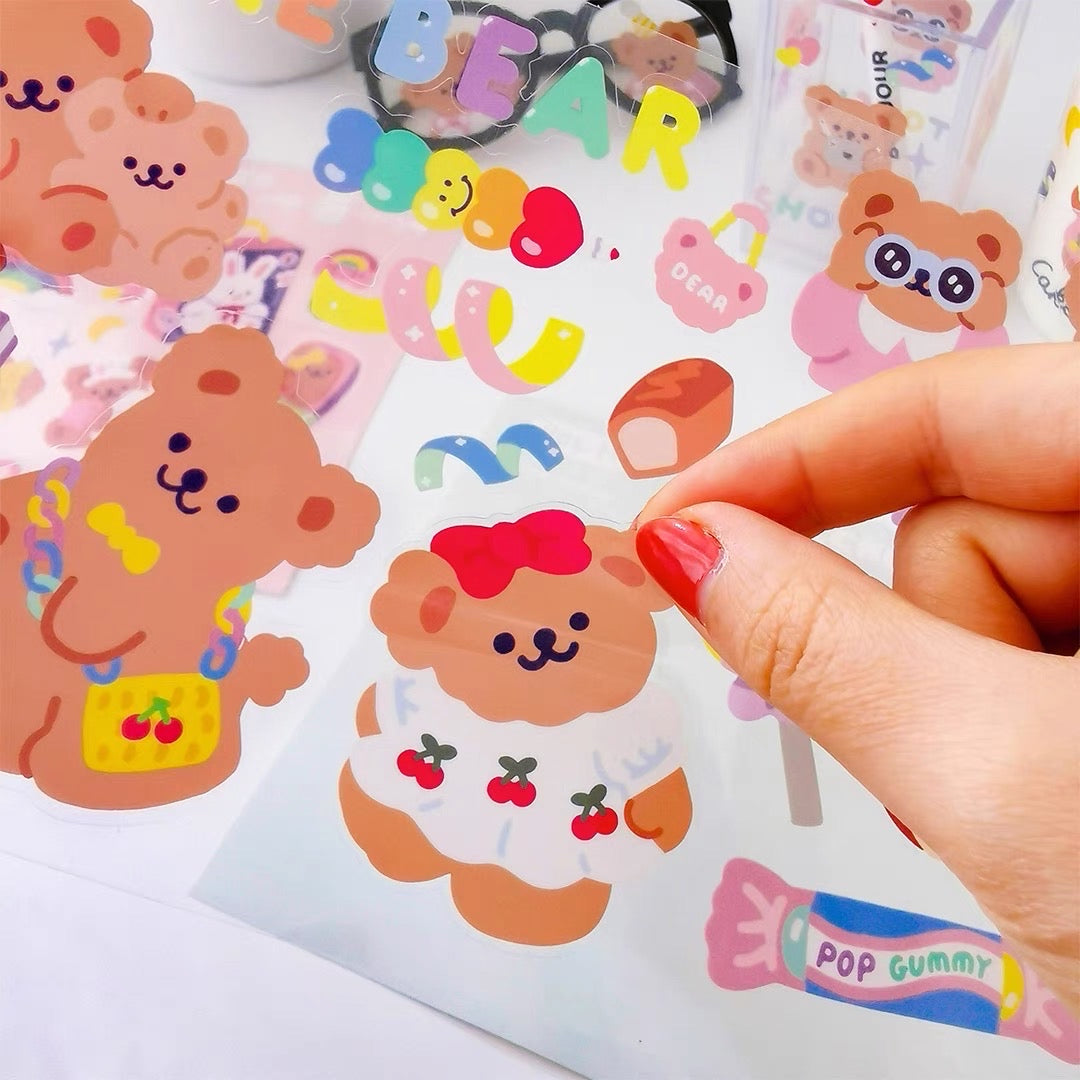 CAKE BEAR TRANSPARENT STICKER