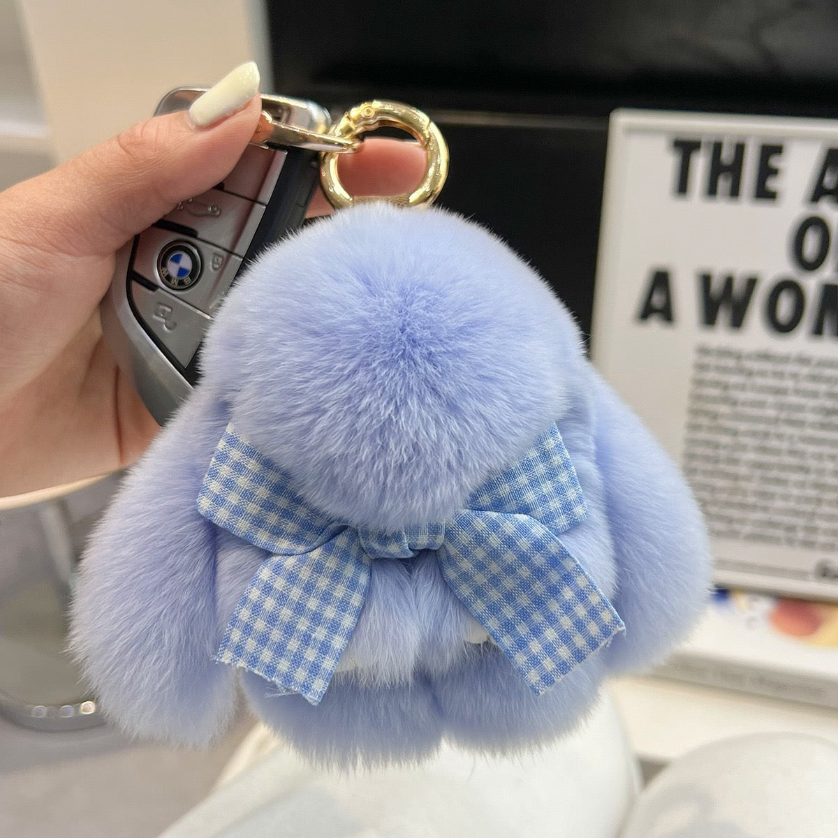 SOFT BUNNY WITH BOW TIE PLUSH KEY CHAIN