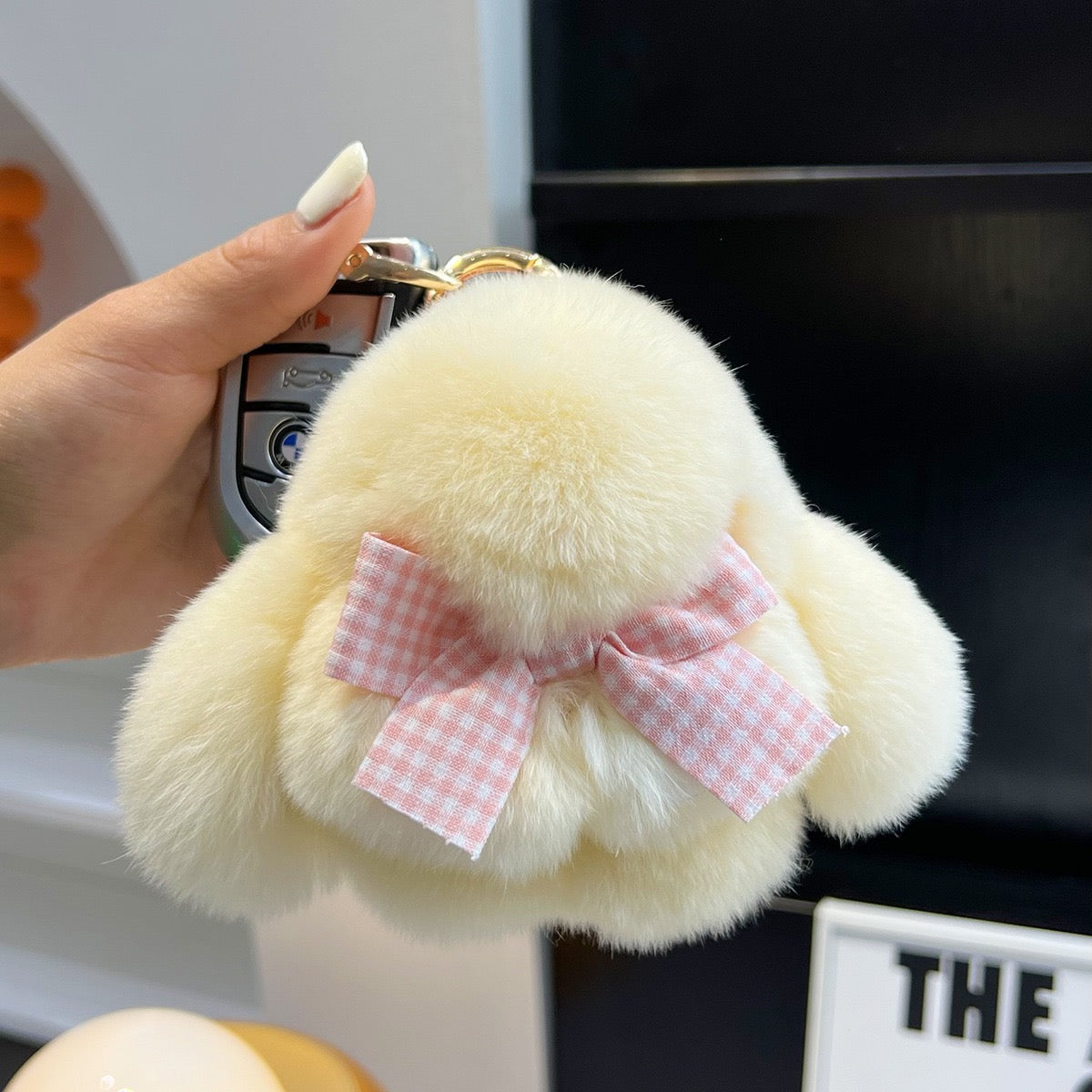 SOFT BUNNY WITH BOW TIE PLUSH KEY CHAIN