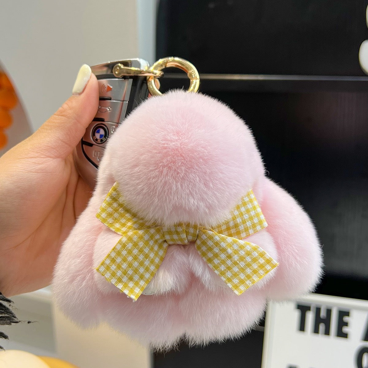 SOFT BUNNY WITH BOW TIE PLUSH KEY CHAIN