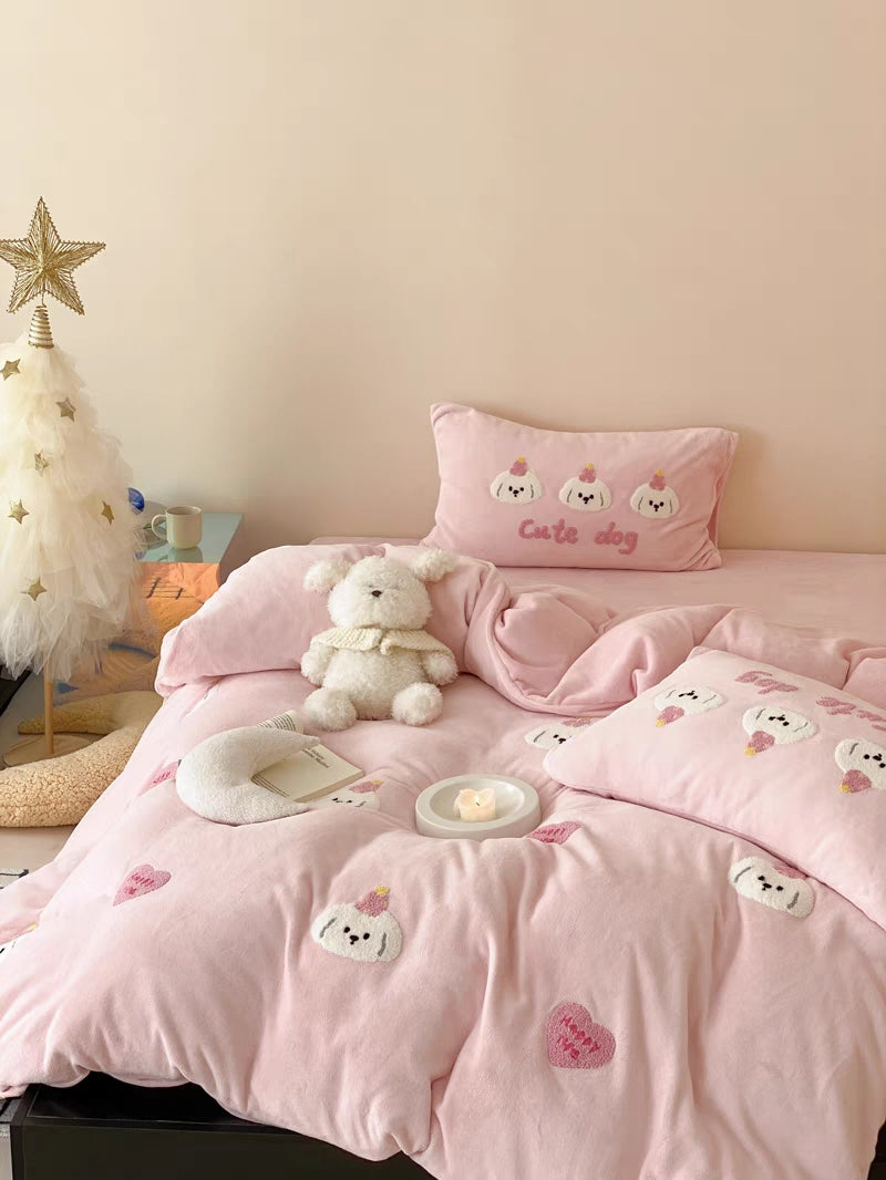 CUTE DOG BEDDING SET