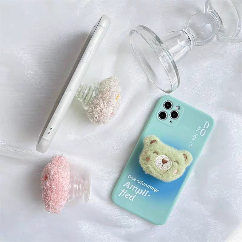 FLUFFY BEAR FOLDABLE PHONE HOLDER